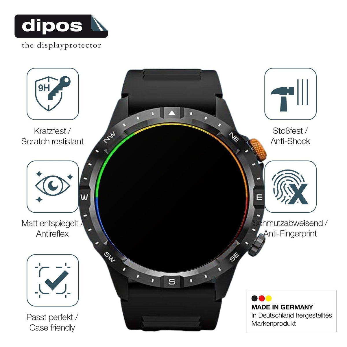 2x 9H Schutzfolie matt für Banlvs Smartwatch 1.39 Zoll Panzerfolie
