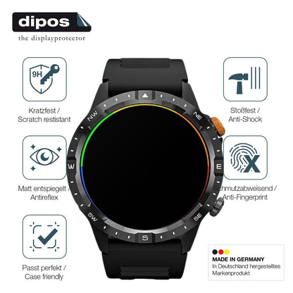 2x 9H Schutzfolie matt für Banlvs Smartwatch 1.39 Zoll Panzerfolie