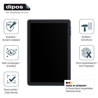 2x 9H Schutzfolie matt für Pritom 10 Zoll Tablet Panzerfolie