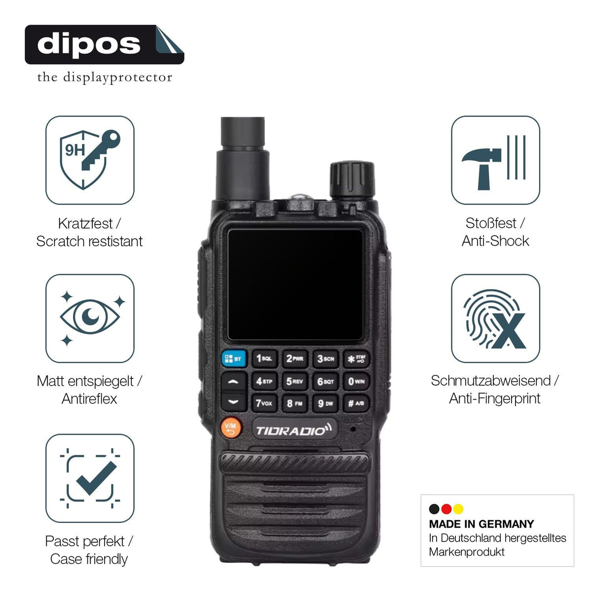 2x 9H Schutzfolie matt für Tidradio TD-H3 Panzerfolie