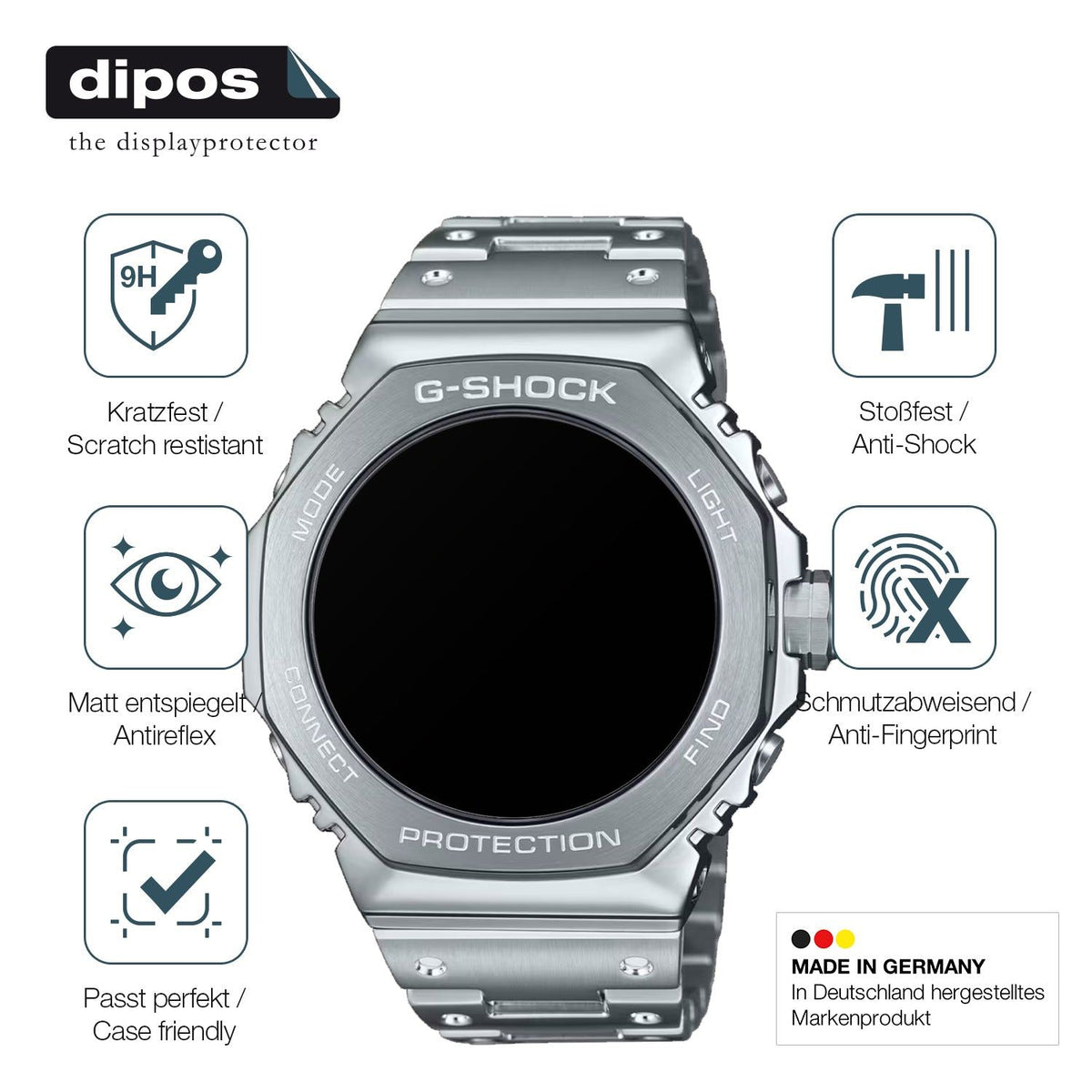 2x 9H Schutzfolie matt für Casio G-Shock GM-B2100D Panzerfolie