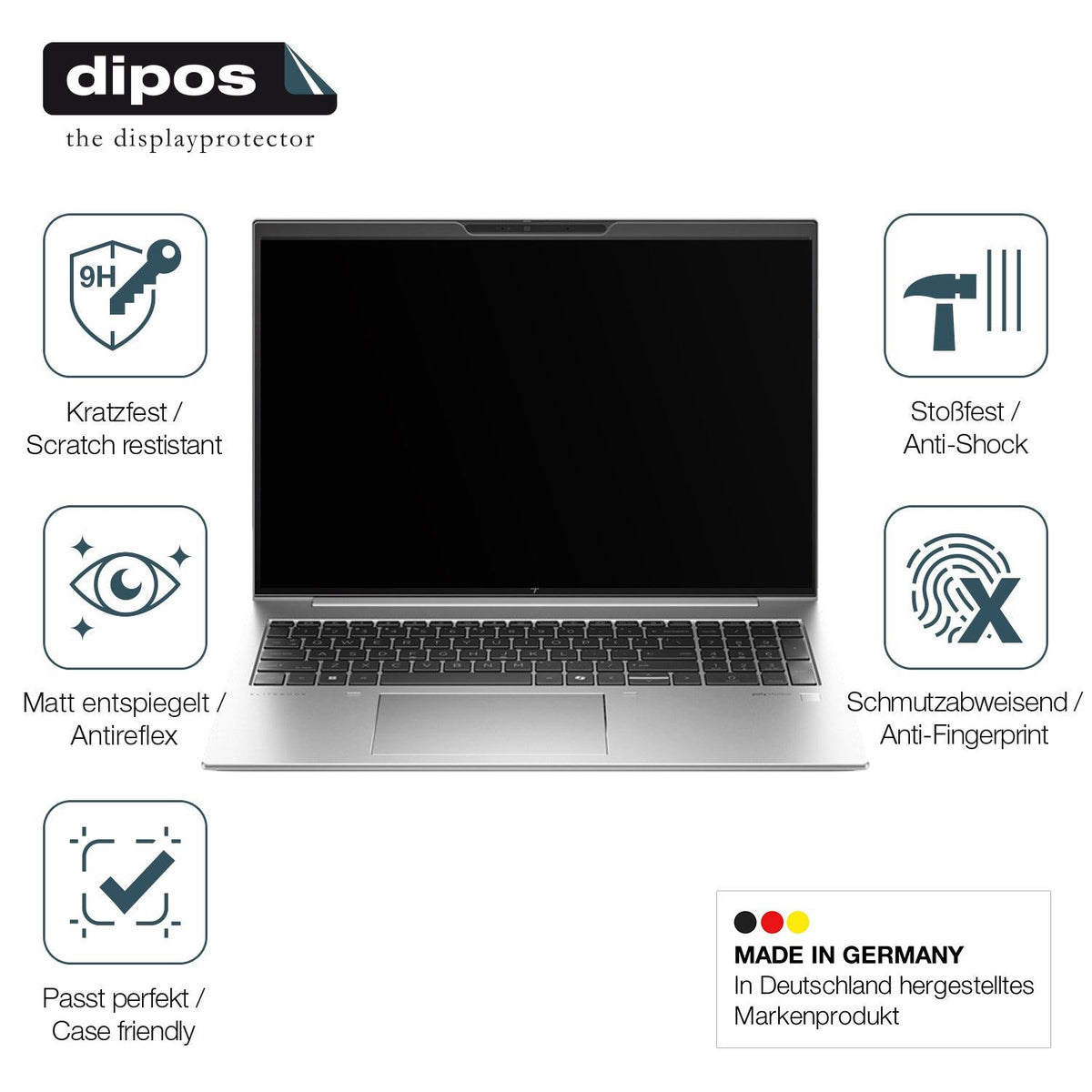 2x 9H Schutzfolie matt für HP EliteBook 860 G11 16 Zoll Panzerfolie