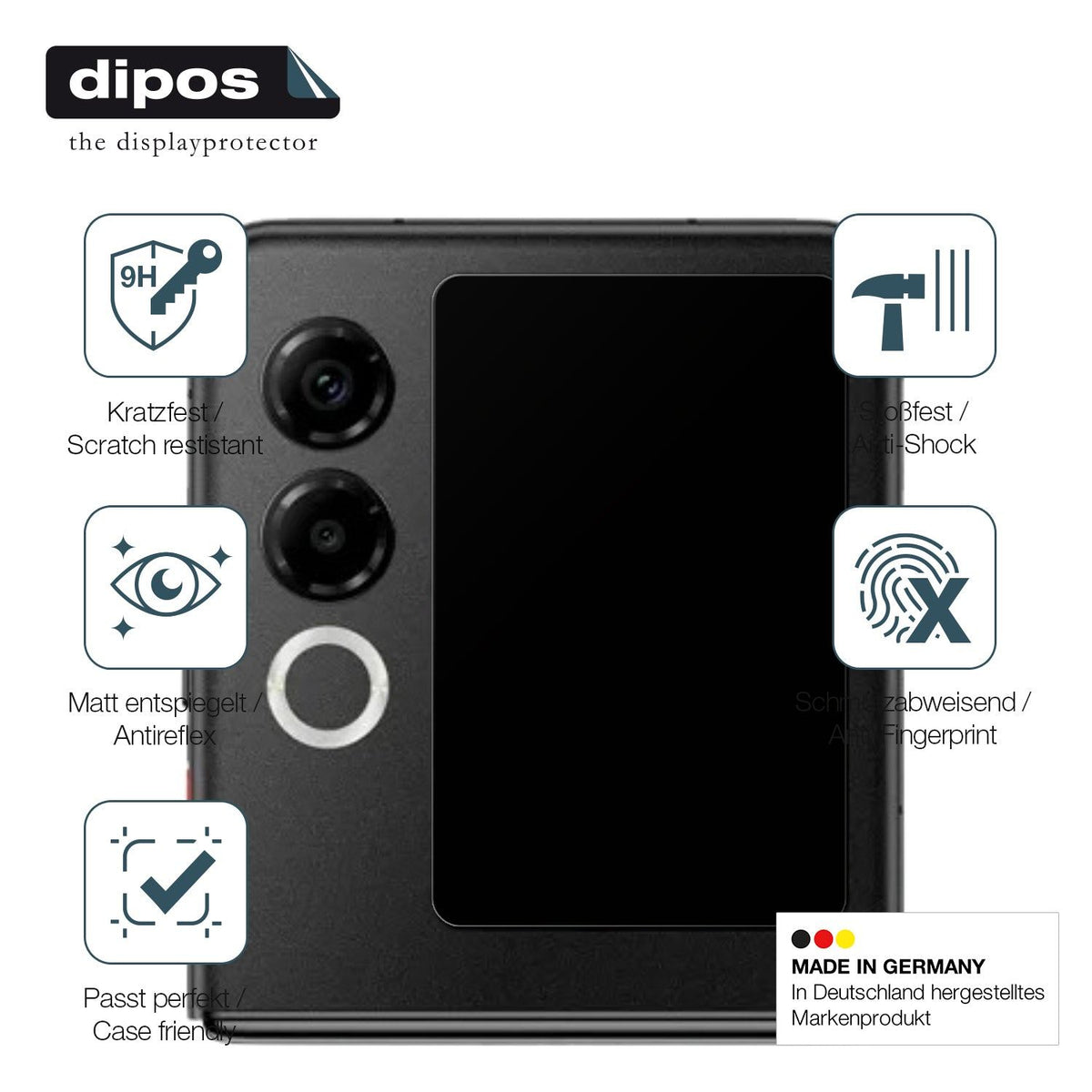 2x 9H Schutzfolie matt für Nubia ZTE Flip 2 5G Außenseite Panzerfolie