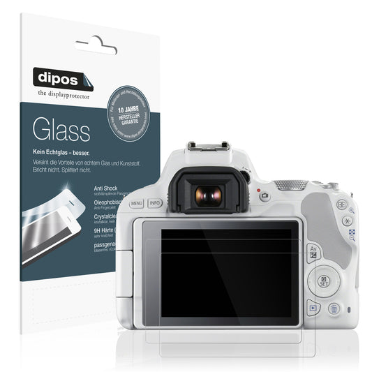 Klare Displayschutzfolie von dipos passend für Canon 200D, 9H kratzfest und blasenfrei montiert