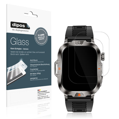 2x 9H Schutzfolie für VicBou 2.01 Zoll Smartwatch Panzerfolie