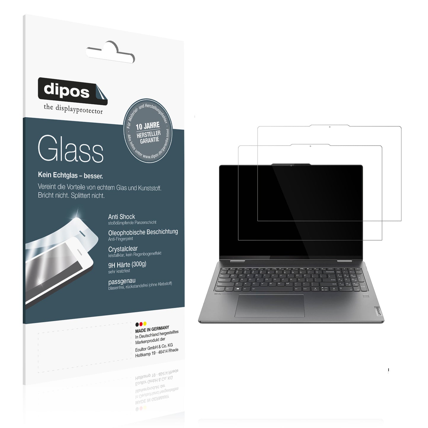 2x 9H Schutzfolie für Lenovo Yoga 7 Pro Panzerfolie