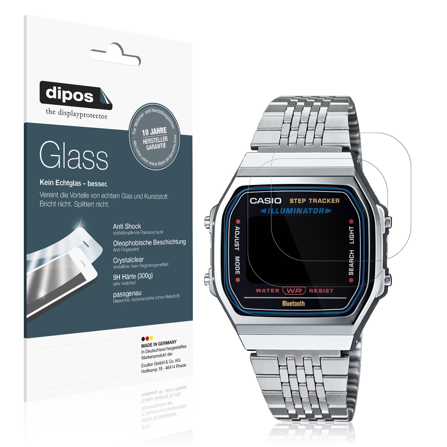2x 9H Schutzfolie für Casio Iconic ABL-100WE-1A Panzerfolie