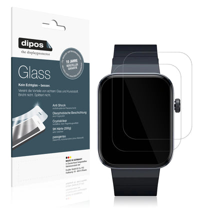 Klare Displayschutzfolie von dipos passend für Mibro Watch T1, 9H kratzfest und blasenfrei montiert