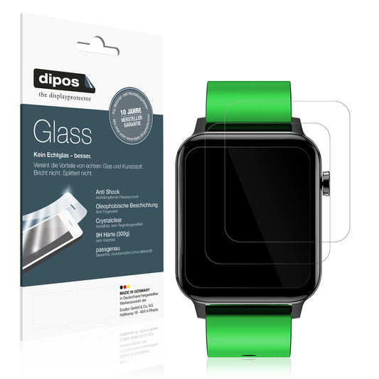 Klare Displayschutzfolie von dipos passend für Judneer 1,4 Zoll Smartwatch, 9H kratzfest und blasenfrei montiert