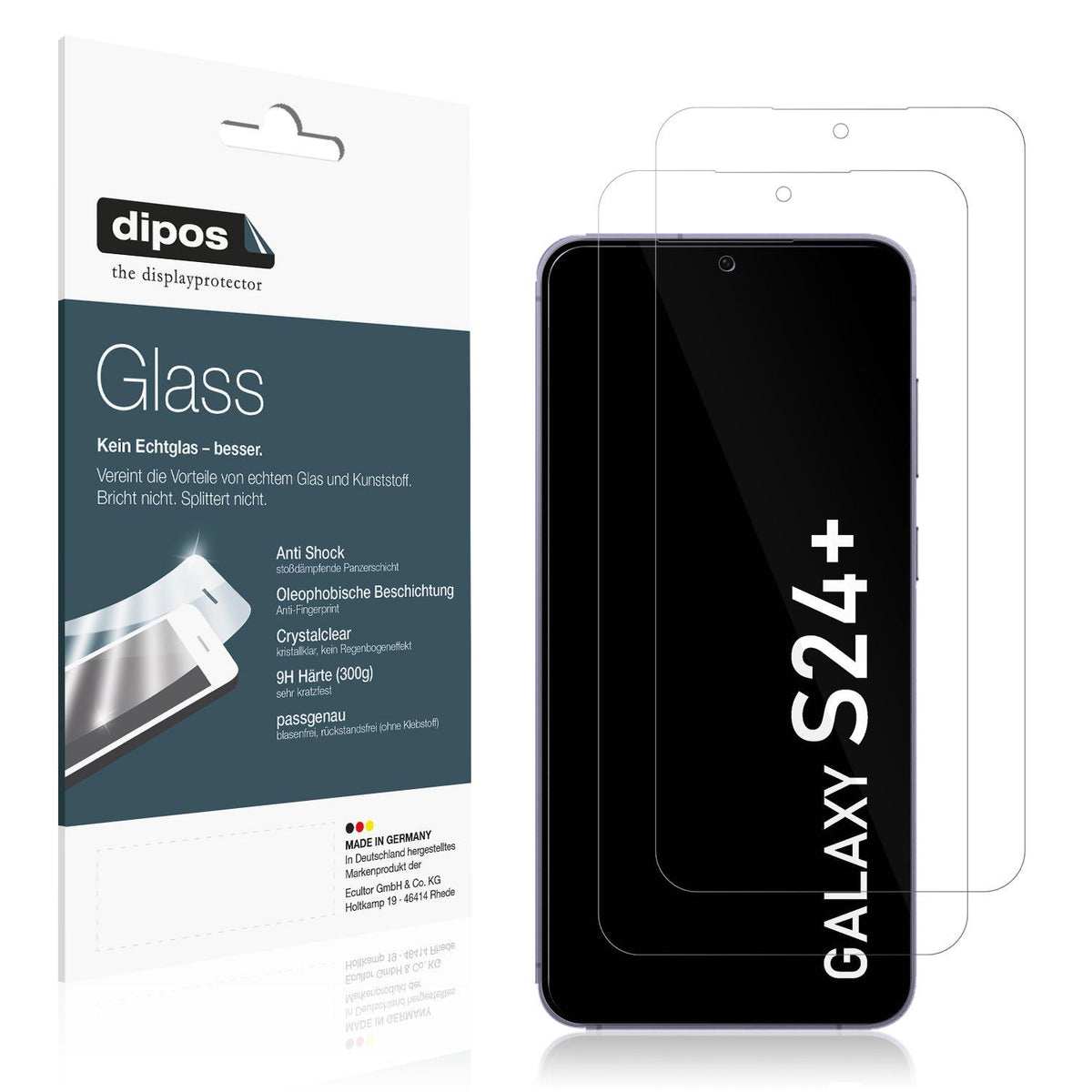 2x 9H Schutzfolie für Samsung Galaxy S24+ Panzerfolie