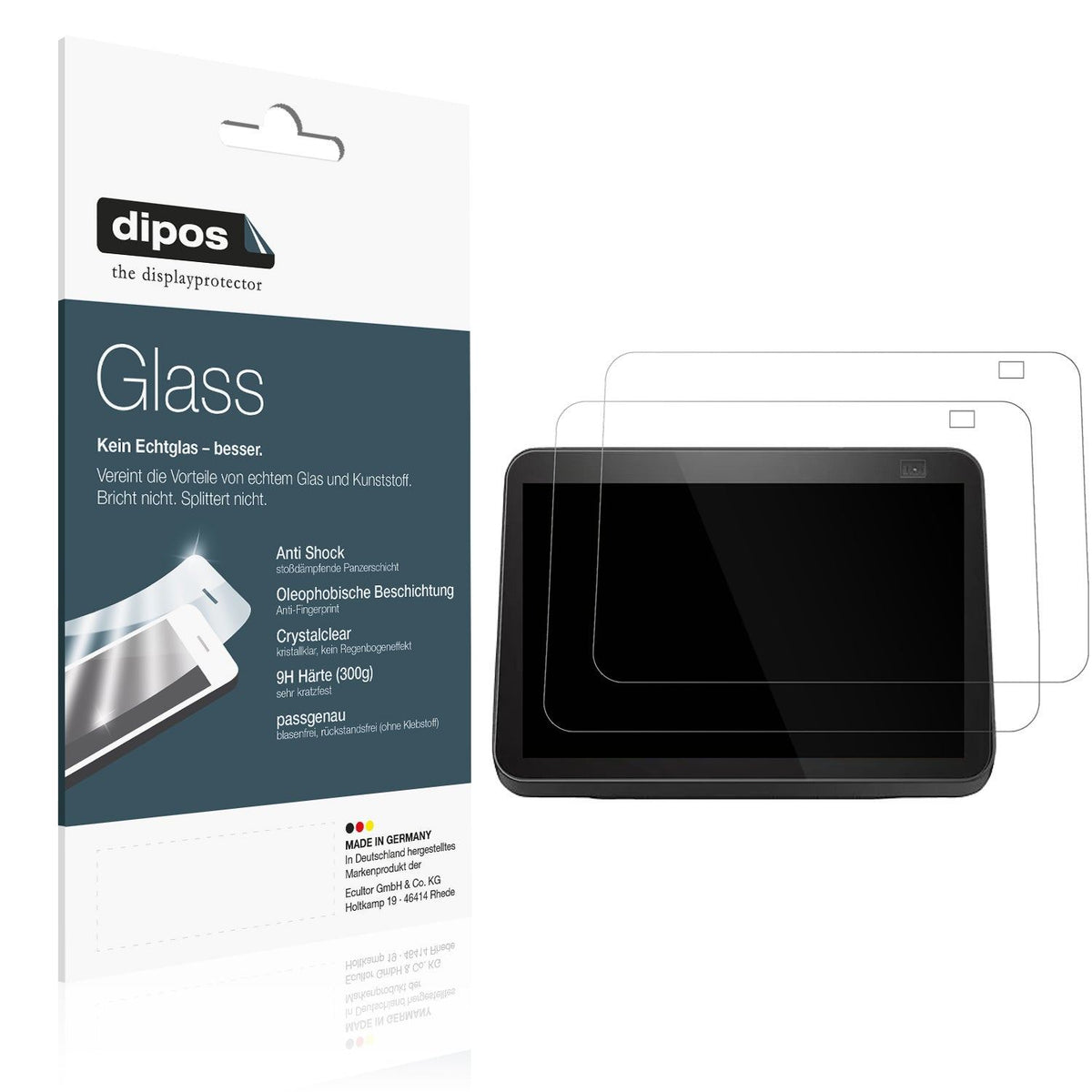 2x 9H Schutzfolie für Amazon Echo Show 8 2nd Gen Panzerfolie