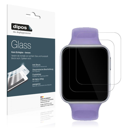 Klare Displayschutzfolie von dipos passend für Oppo Watch SE, 9H kratzfest und blasenfrei montiert