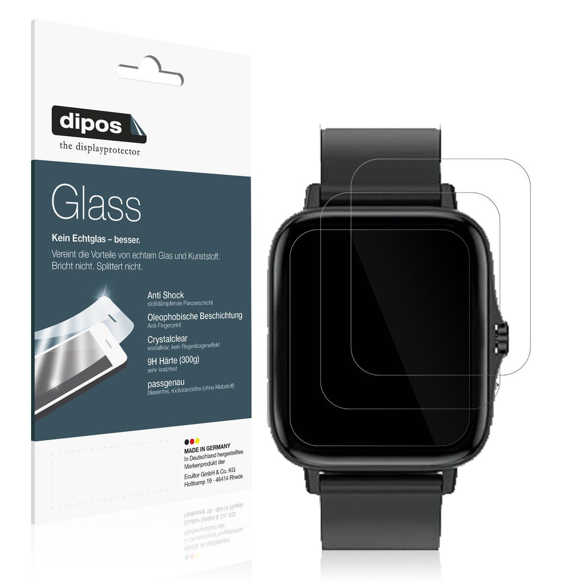 1x 9H Schutzfolie für Kaseemi 1,7 Zoll Smartwatch Panzerfolie