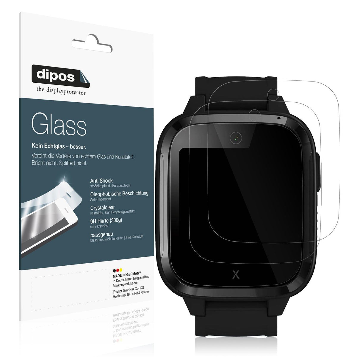2x 9H Schutzfolie für XPLORA Kidzi Smartwatch Panzerfolie