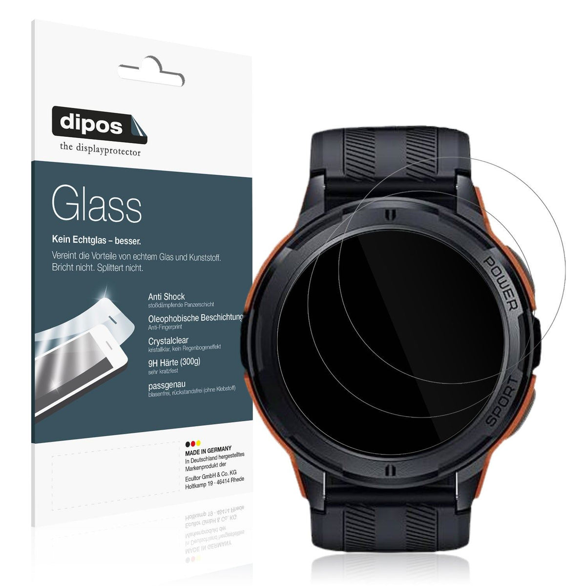 2x 9H Schutzfolie für Oukitel BT10 / BT103 Smartwatch Panzerfolie