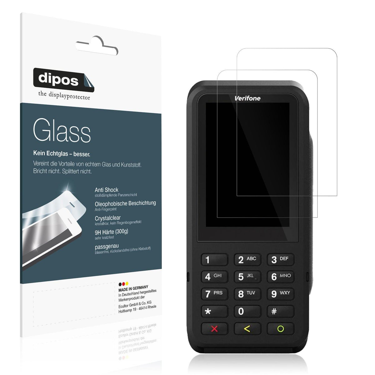 2x 9H Schutzfolie für Verifone P630 Panzerfolie