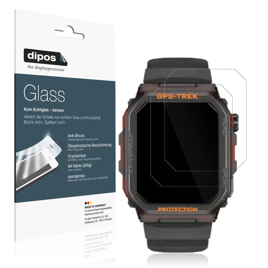 2x 9H Schutzfolie für Rogbid Tank G2 Smartwatch Panzerfolie