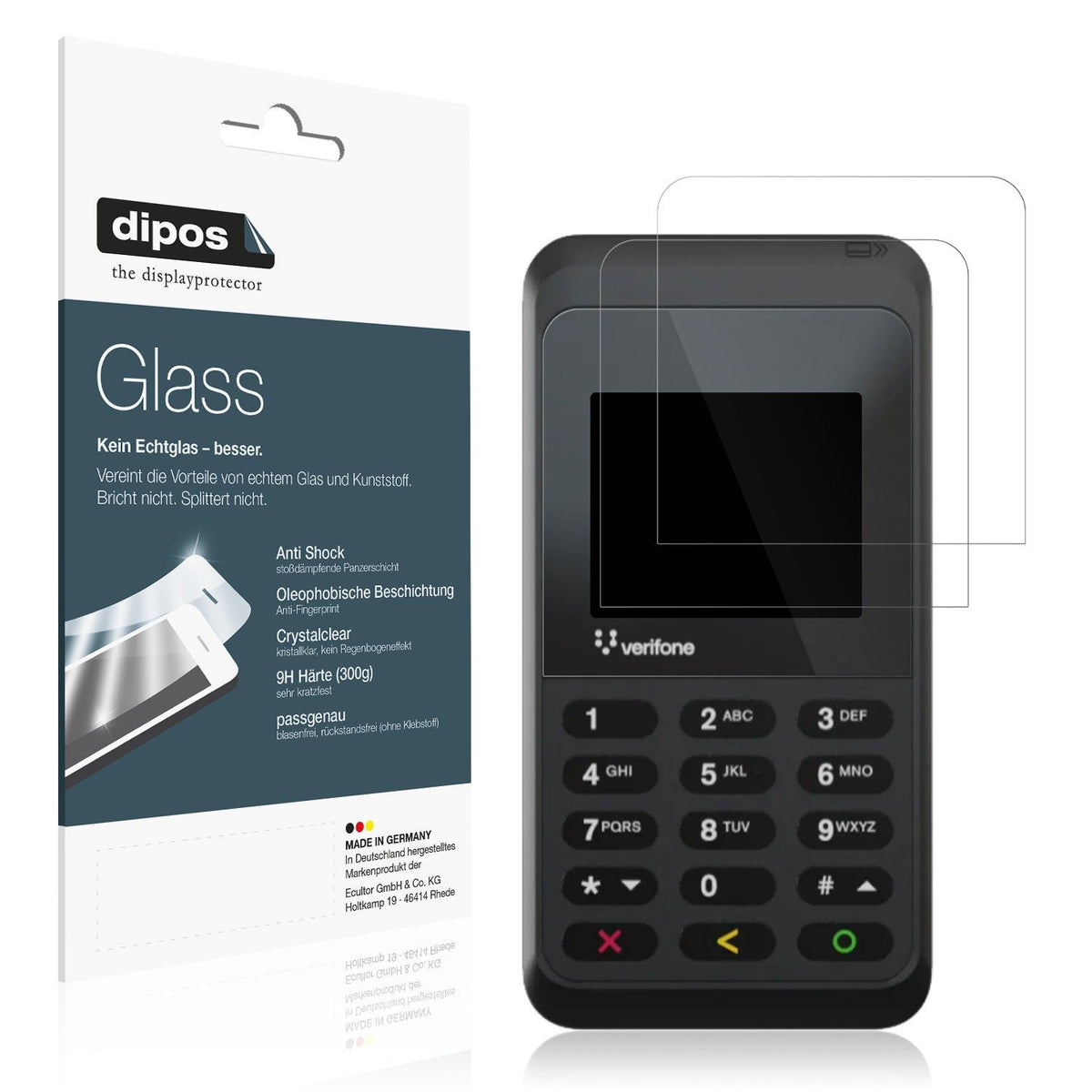 2x 9H Schutzfolie für Verifone e235 Panzerfolie