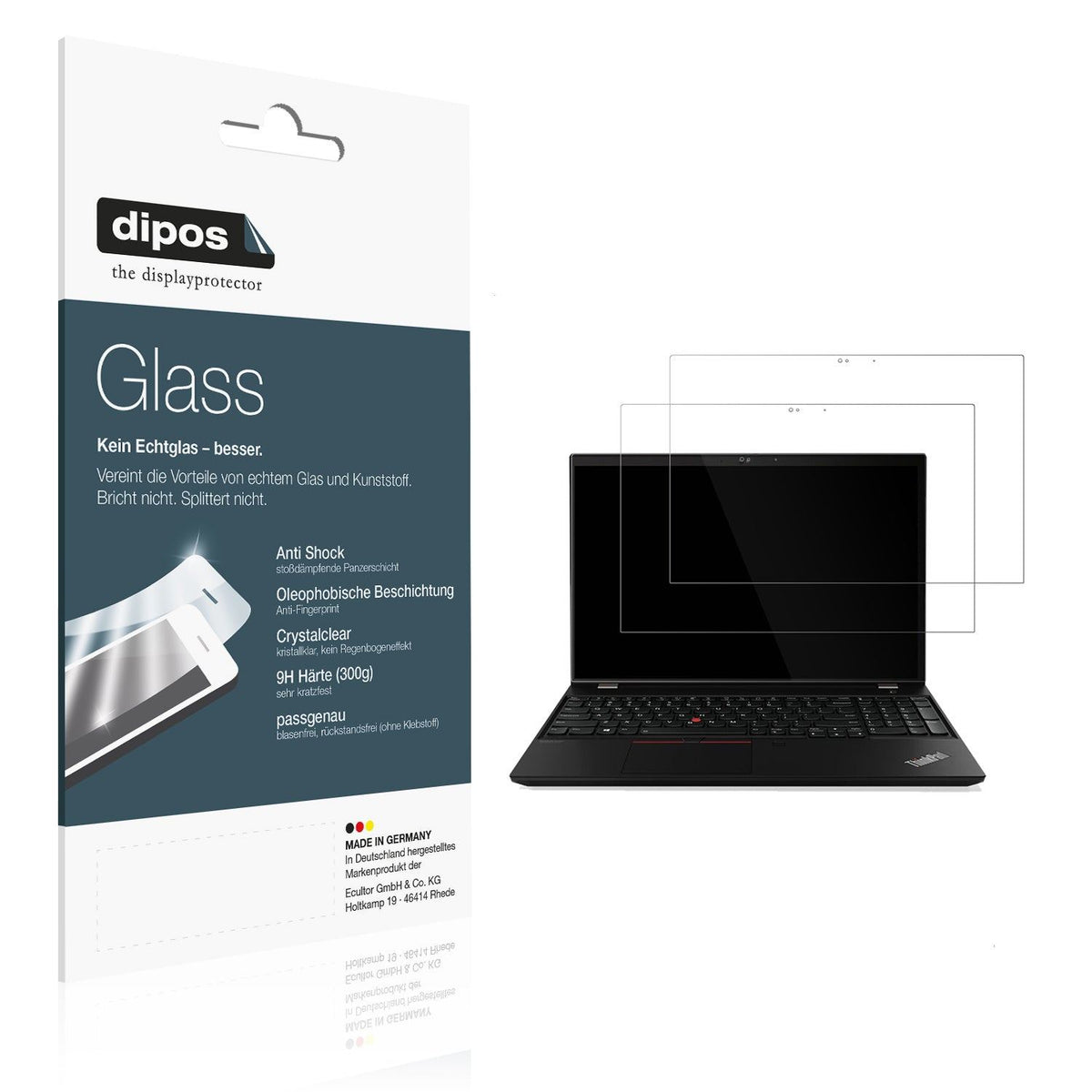 2x 9H Schutzfolie für Lenovo Thinkpad T15 Panzerfolie