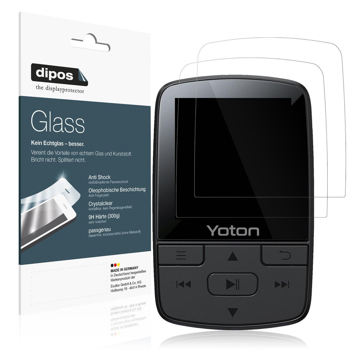 2x 9H Schutzfolie für YOTON YM03 MP3-Player Panzerfolie