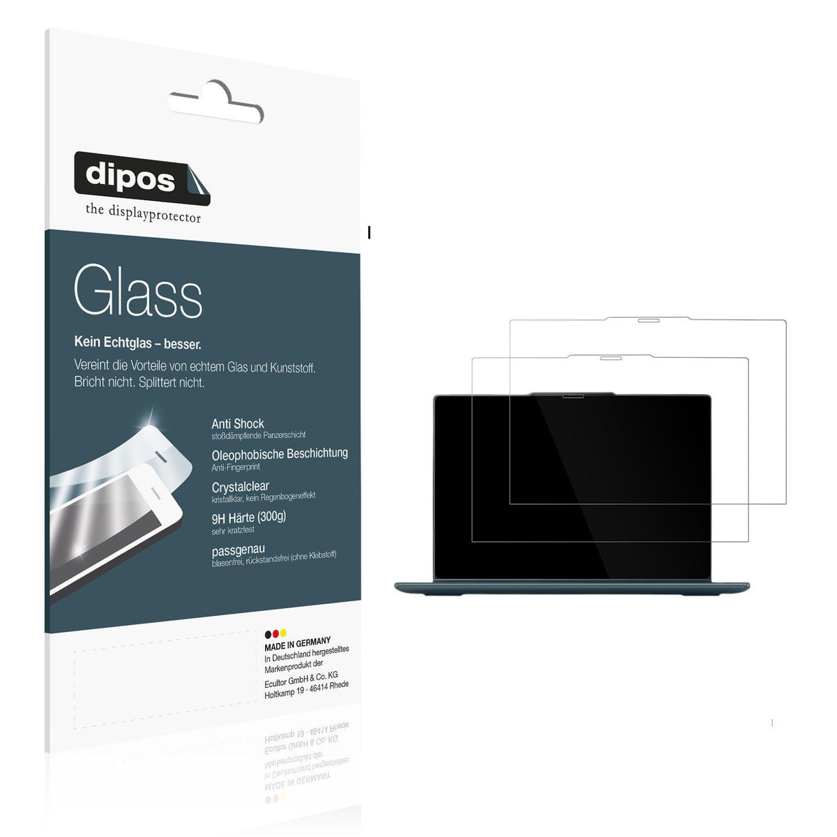 2x 9H Schutzfolie für Lenovo Yoga 7i 2-in-1 Gen 9 - 16 83DLCTO1WWDE1 Panzerfolie