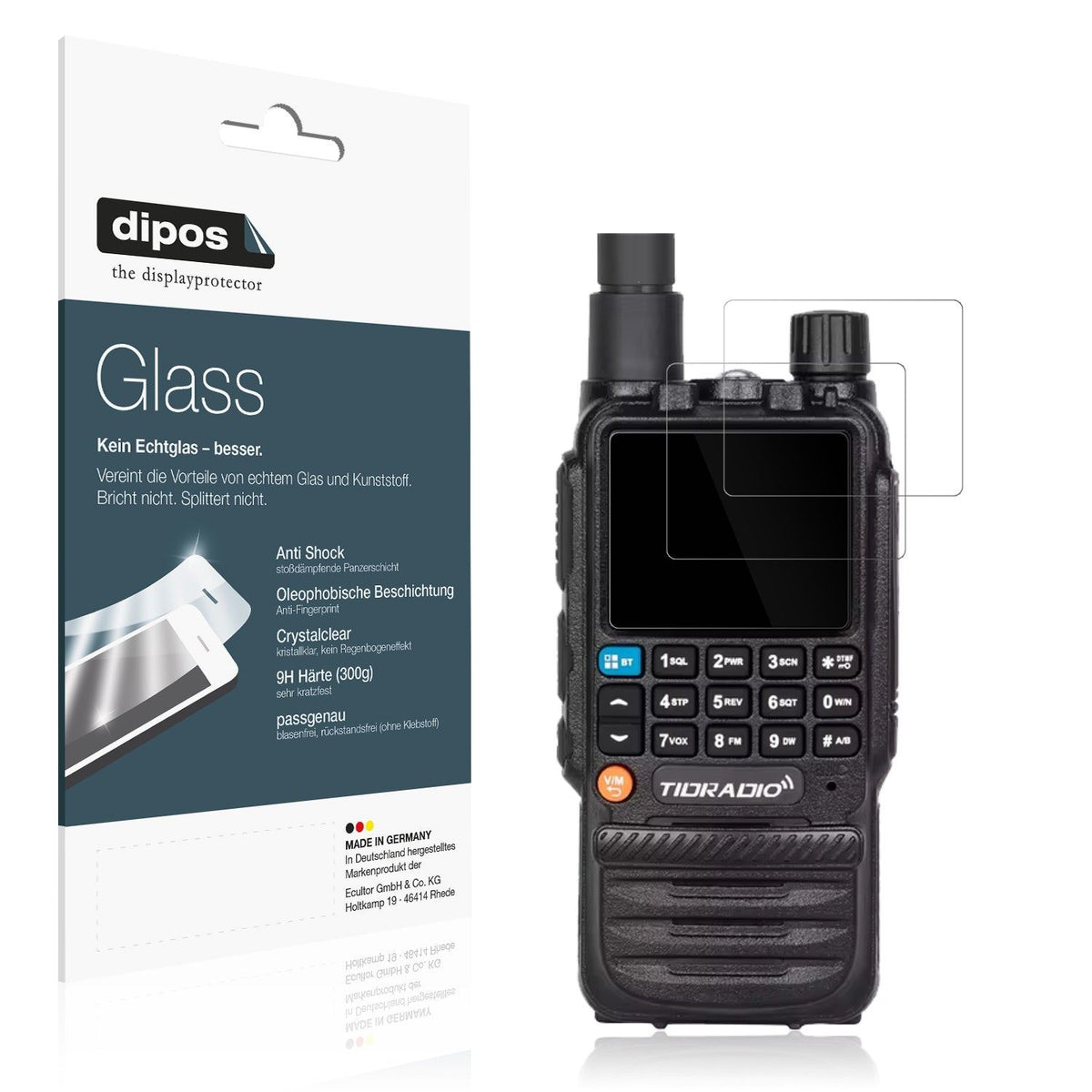 2x 9H Schutzfolie für Tidradio TD-H3 Panzerfolie