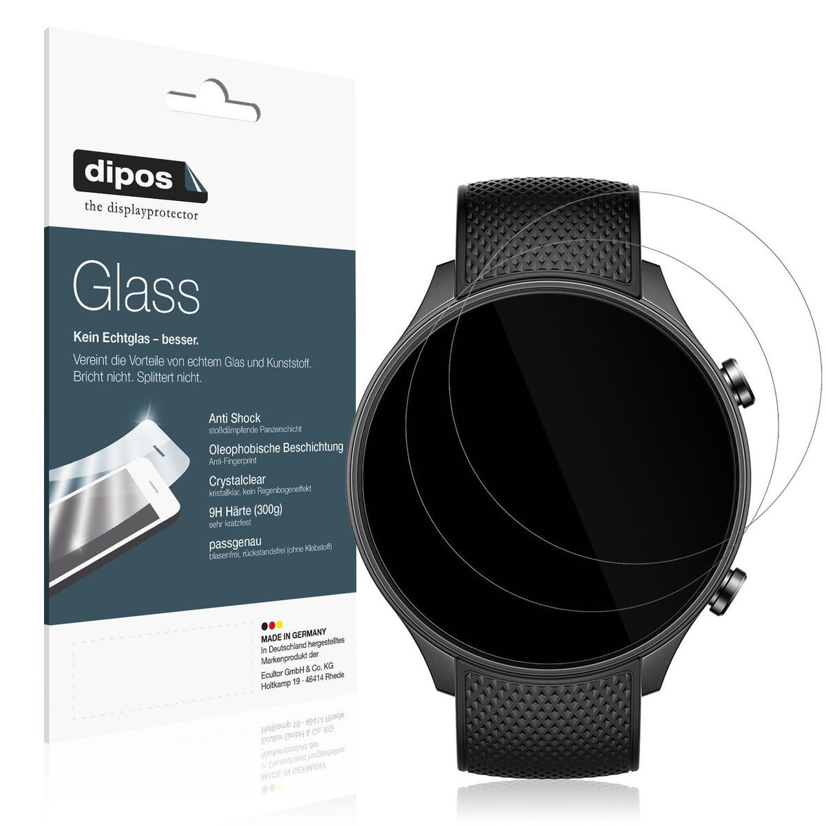 2x 9H Schutzfolie für OnePlus Watch 2R Panzerfolie