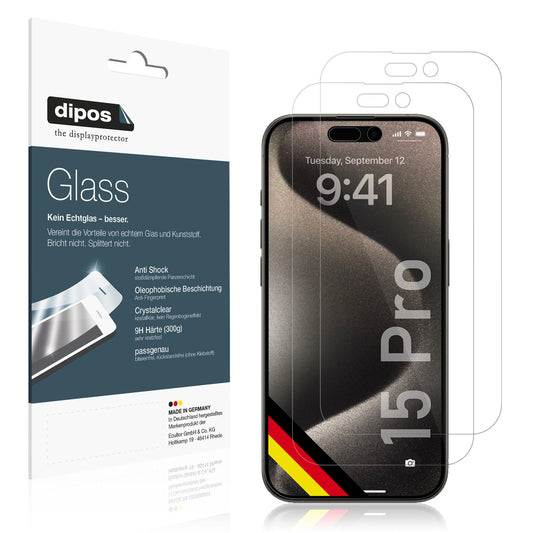 1x 9H Schutzfolie für Apple iPhone 15 Pro Panzerfolie