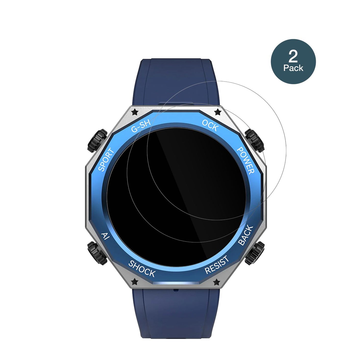 2x 9H Schutzfolie für Rogbid Tank M1 Smartwatch Panzerfolie