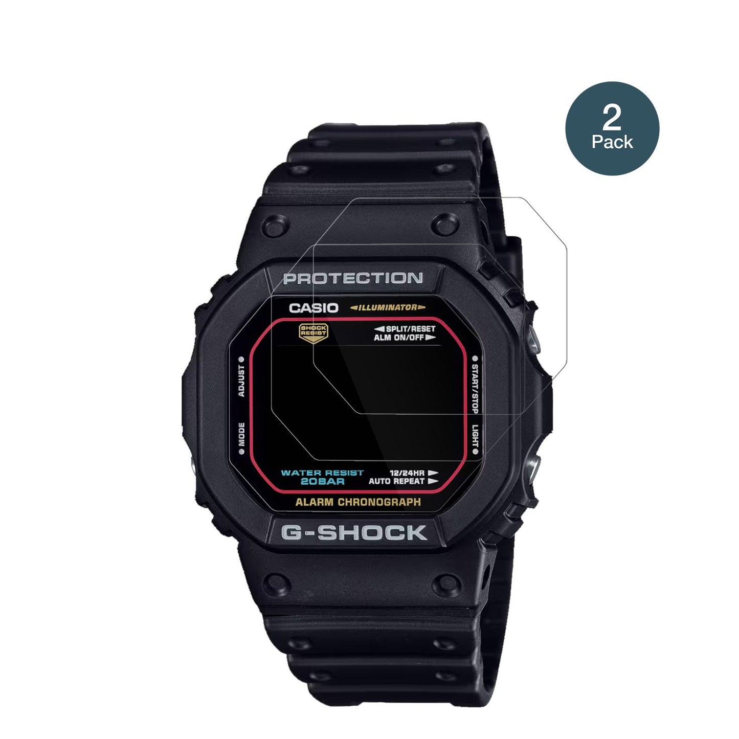 2x 9H Schutzfolie für Casio G-Shock DW-5600RL-1ER Panzerfolie