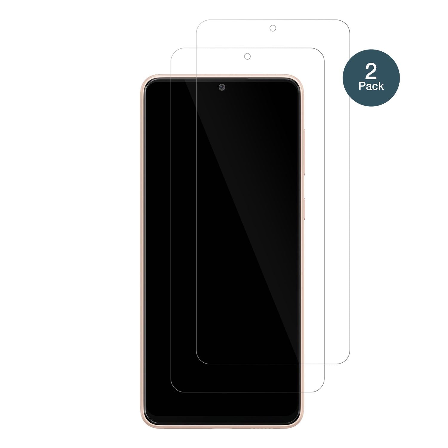 SamsungGalaxy A33 5G mit aufgebrachter dipos Flex Schutzfolie, glasklare Darstellung ohne Einschränkungen