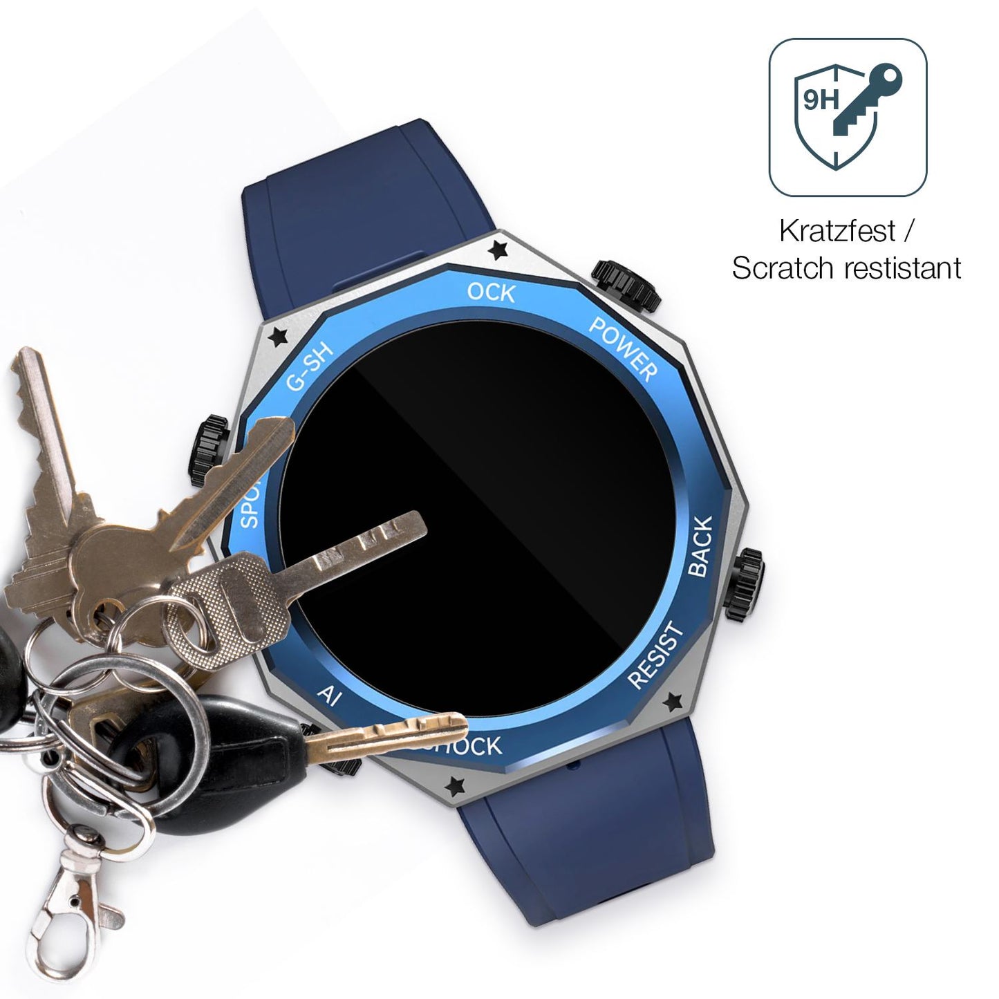 2x 9H Schutzfolie für Rogbid Tank M1 Smartwatch Panzerfolie