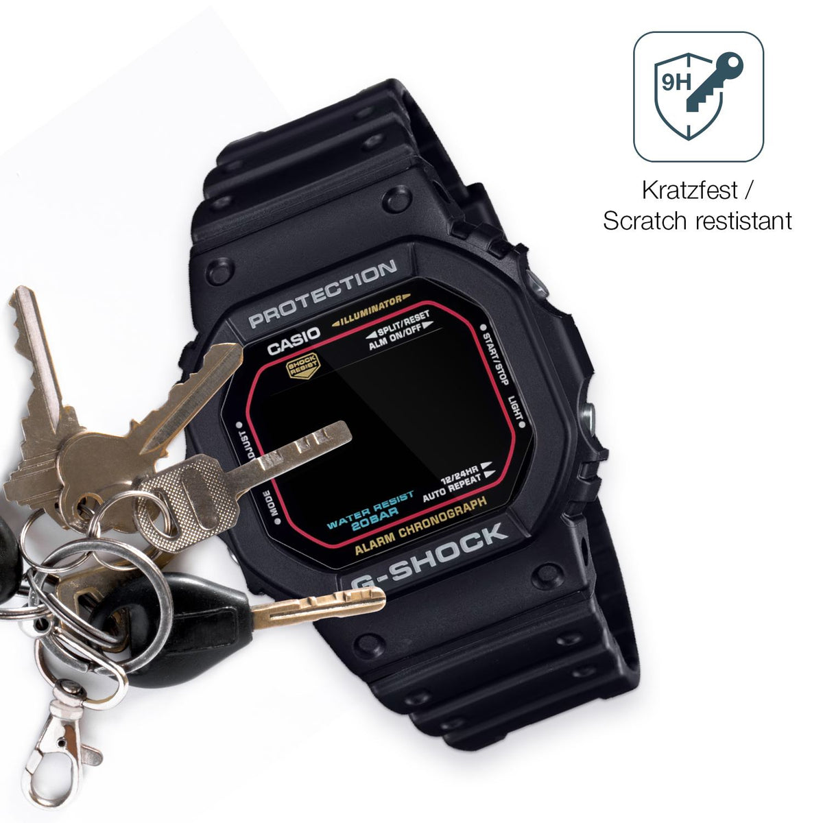 2x 9H Schutzfolie für Casio G-Shock DW-5600RL-1ER Panzerfolie
