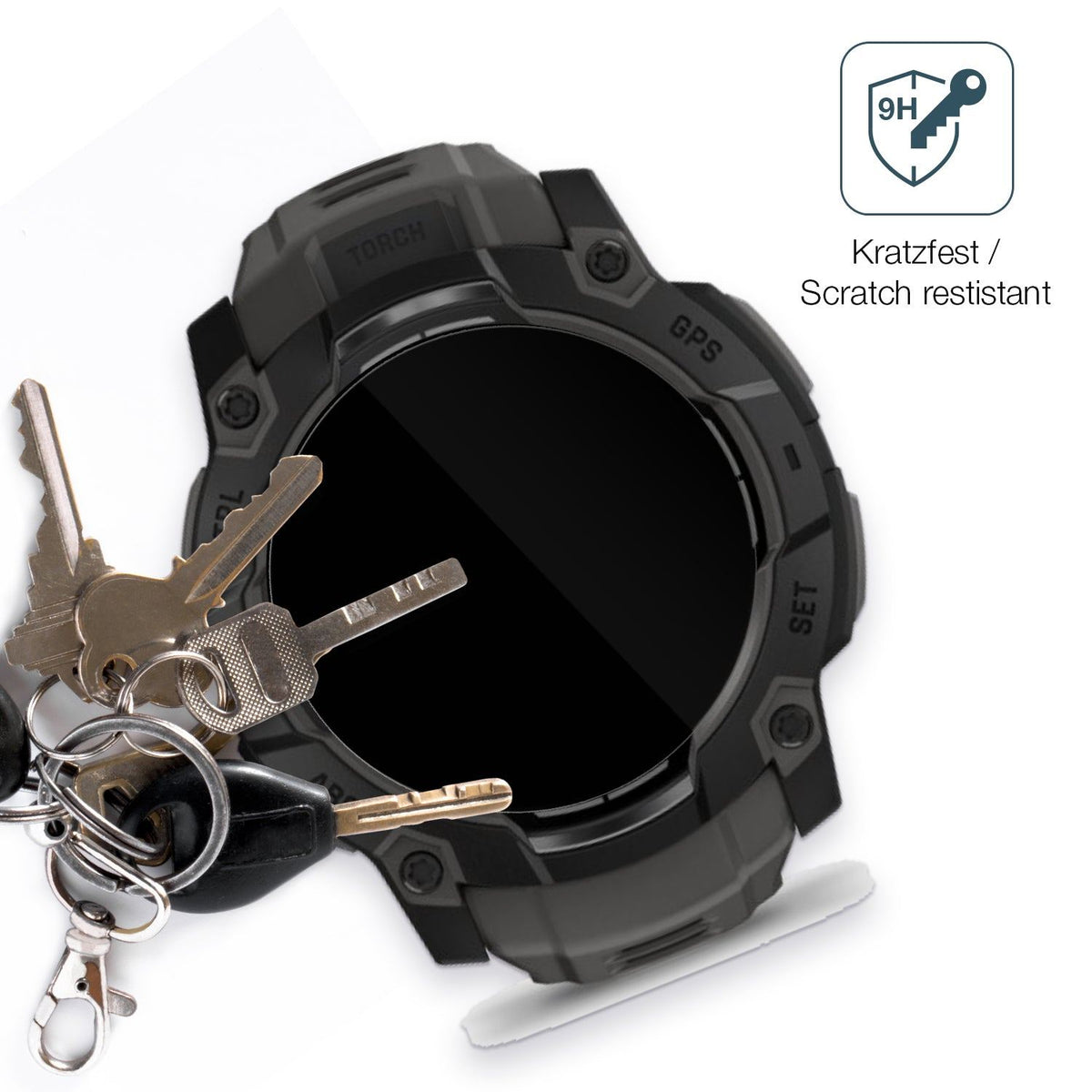 2x 9H Schutzfolie für Garmin Instinct 3 50mm Panzerfolie