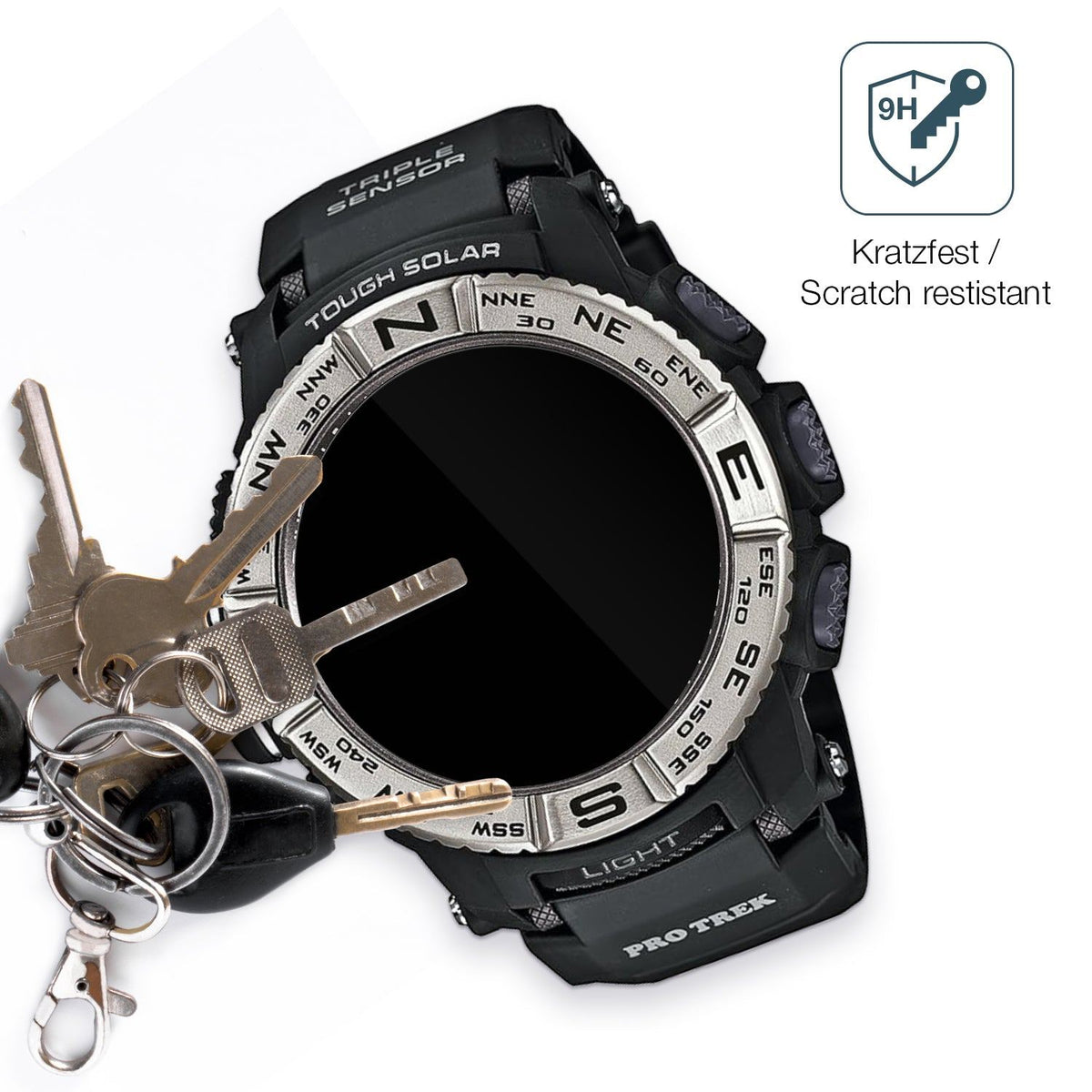 2x 9H Schutzfolie für Casio Pro Trek PRW-3500-1 Panzerfolie