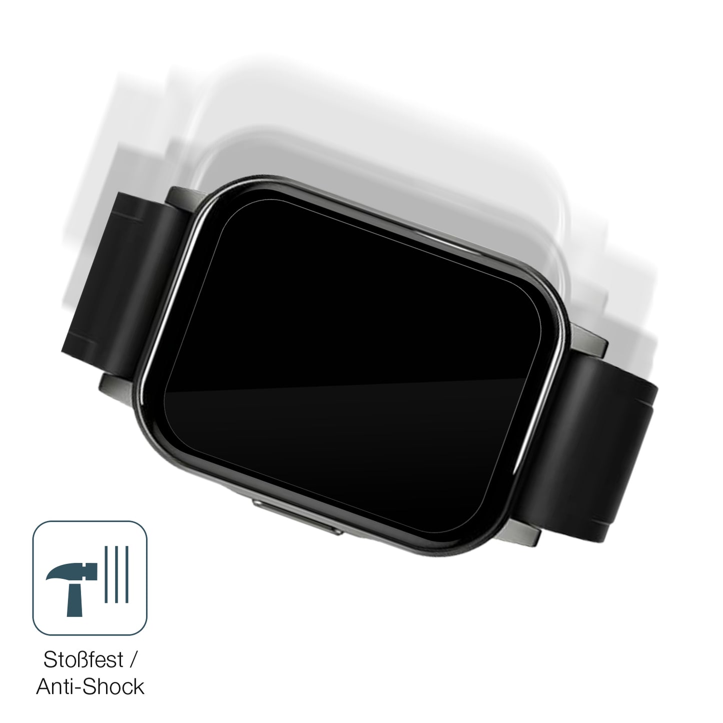 Schutz gegen Kratzer auf dem Haylou LS02 watch Glas durch Schlüssel, Stöße gegen die Tischkante oder Stürze