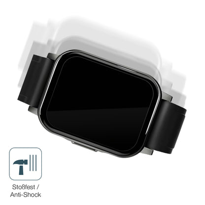 Schutz gegen Kratzer auf dem Haylou LS02 watch Glas durch Schlüssel, Stöße gegen die Tischkante oder Stürze