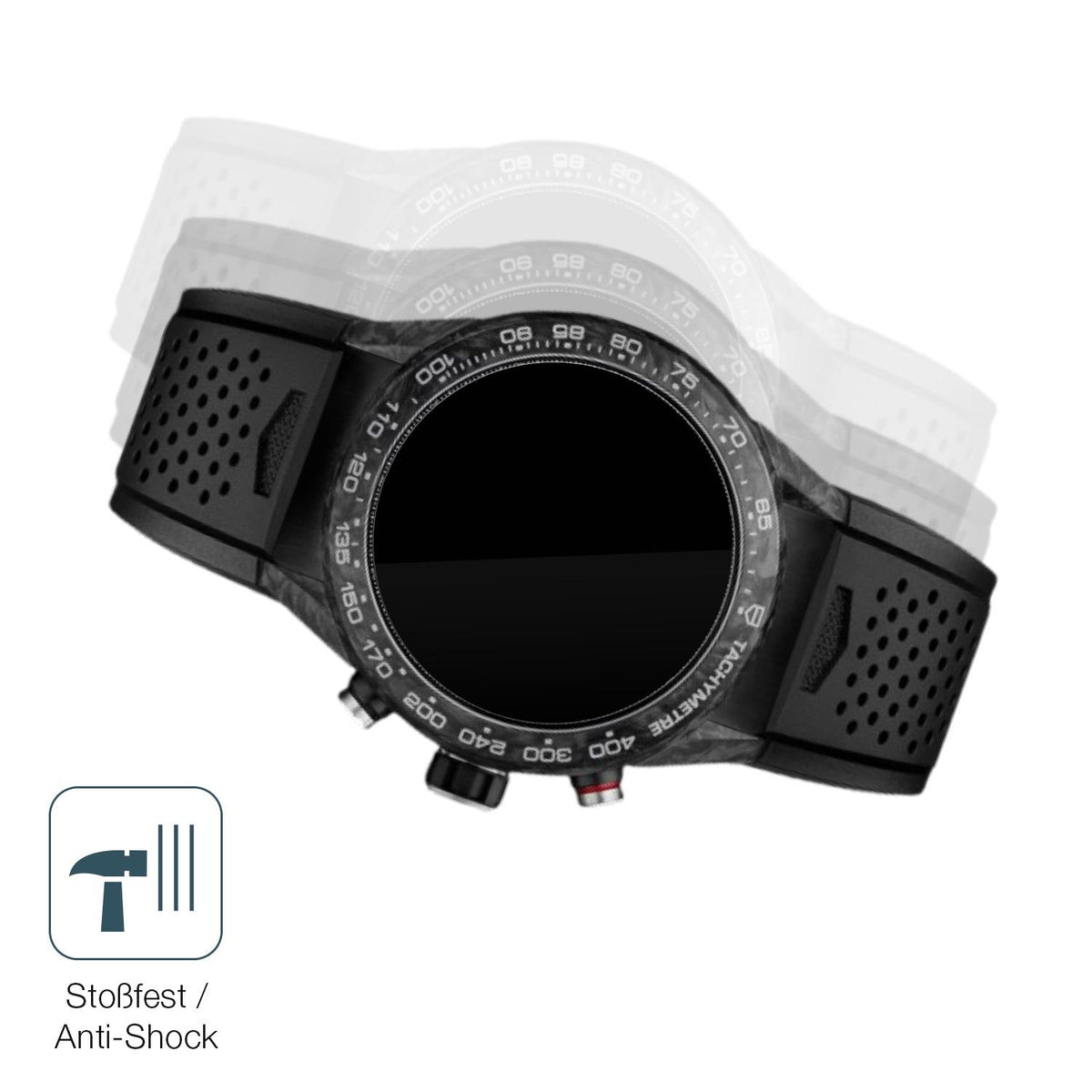 2x 9H Schutzfolie für Tag Heuer Carrera 45mm Panzerfolie
