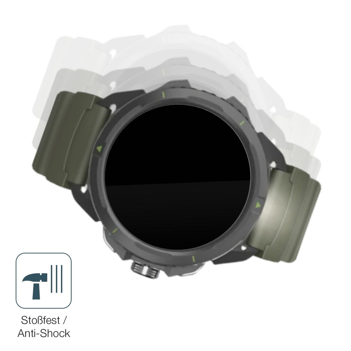 2x 9H Schutzfolie für Hammer Watch 2 Military Edition Panzerfolie