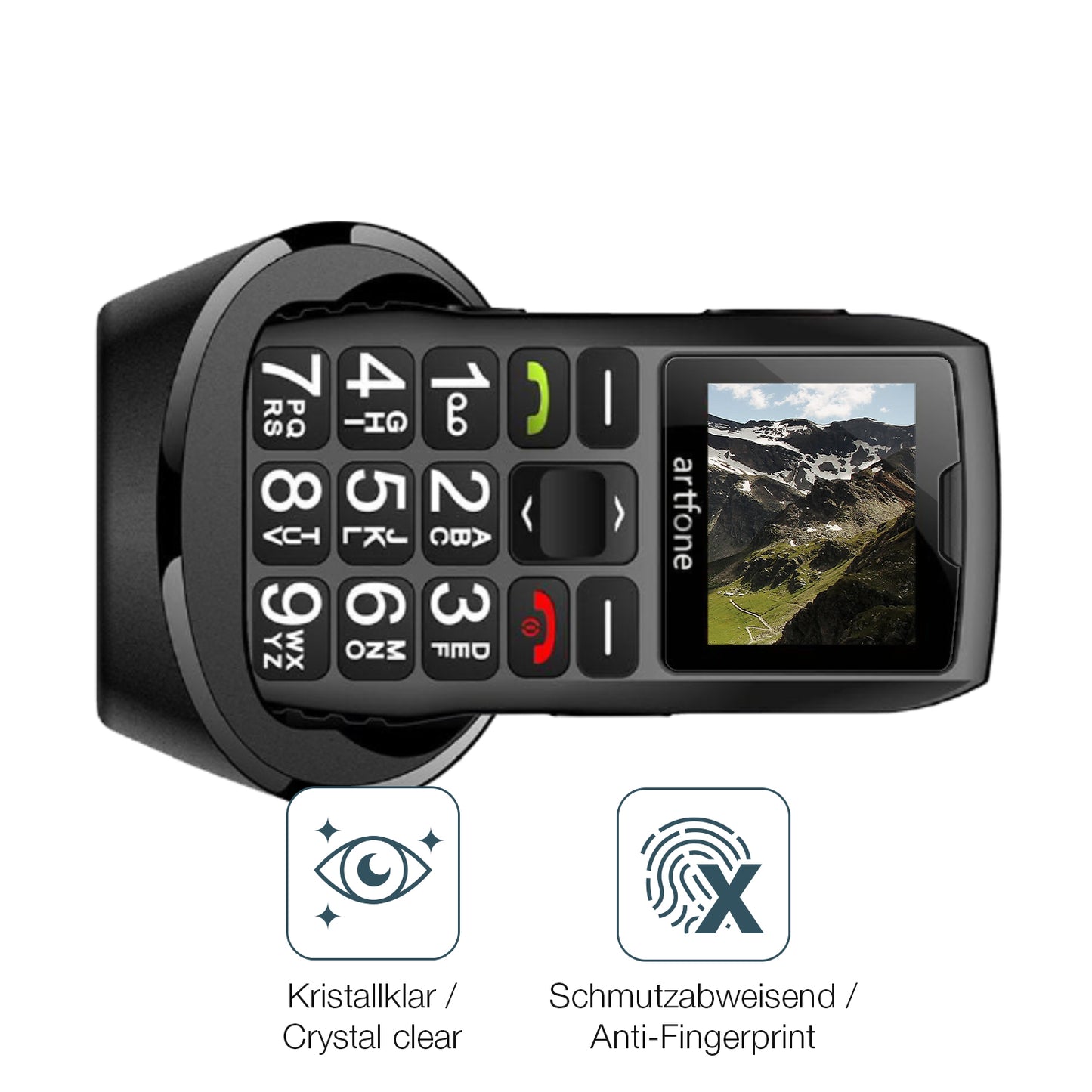4x Schutzfolie klar für artfone C1+ Seniorenhandy Display-Schutzfolie