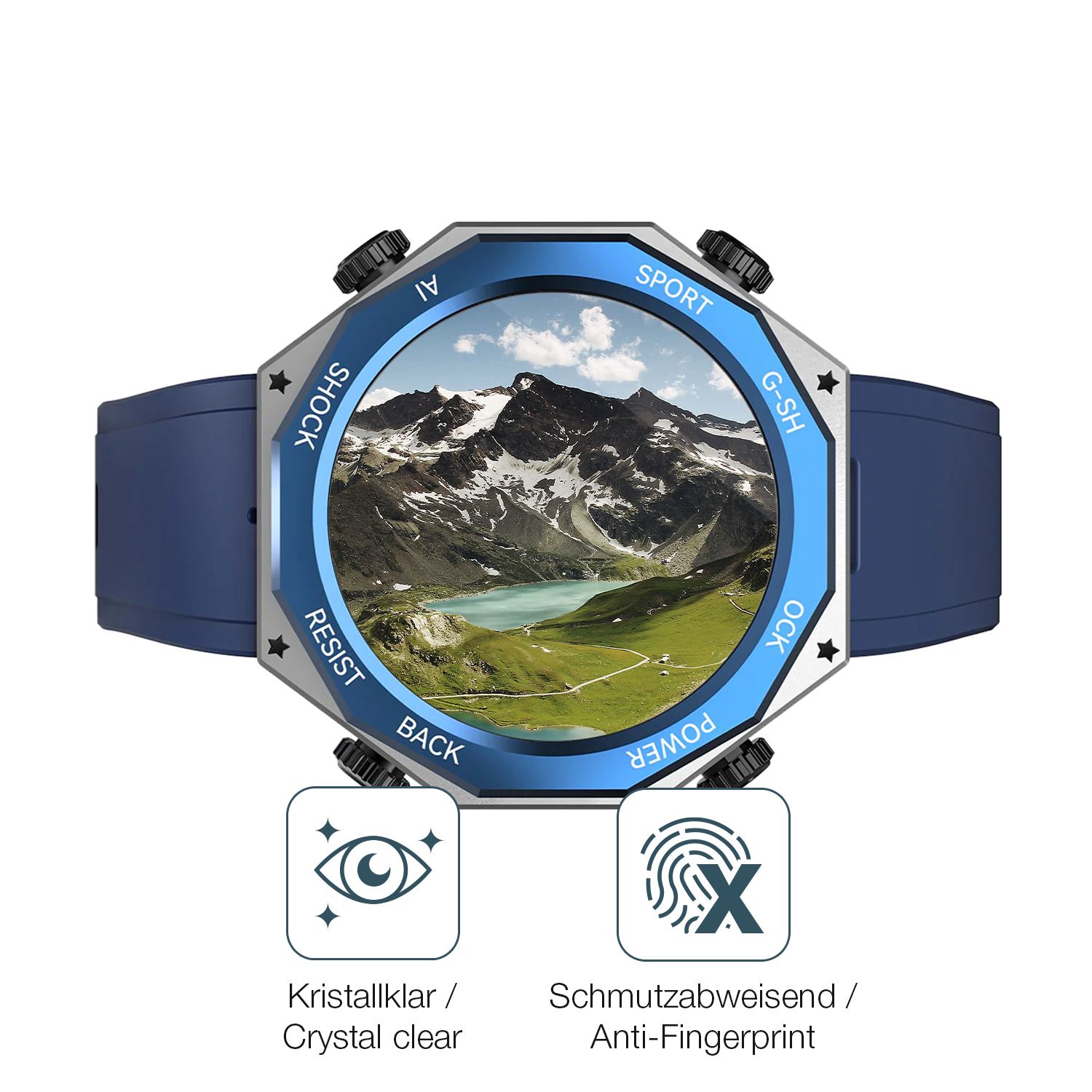 Schutz gegen Kratzer auf dem Rogbid Tank M1 Smartwatch Glas durch Schlüssel oder Ähnliches