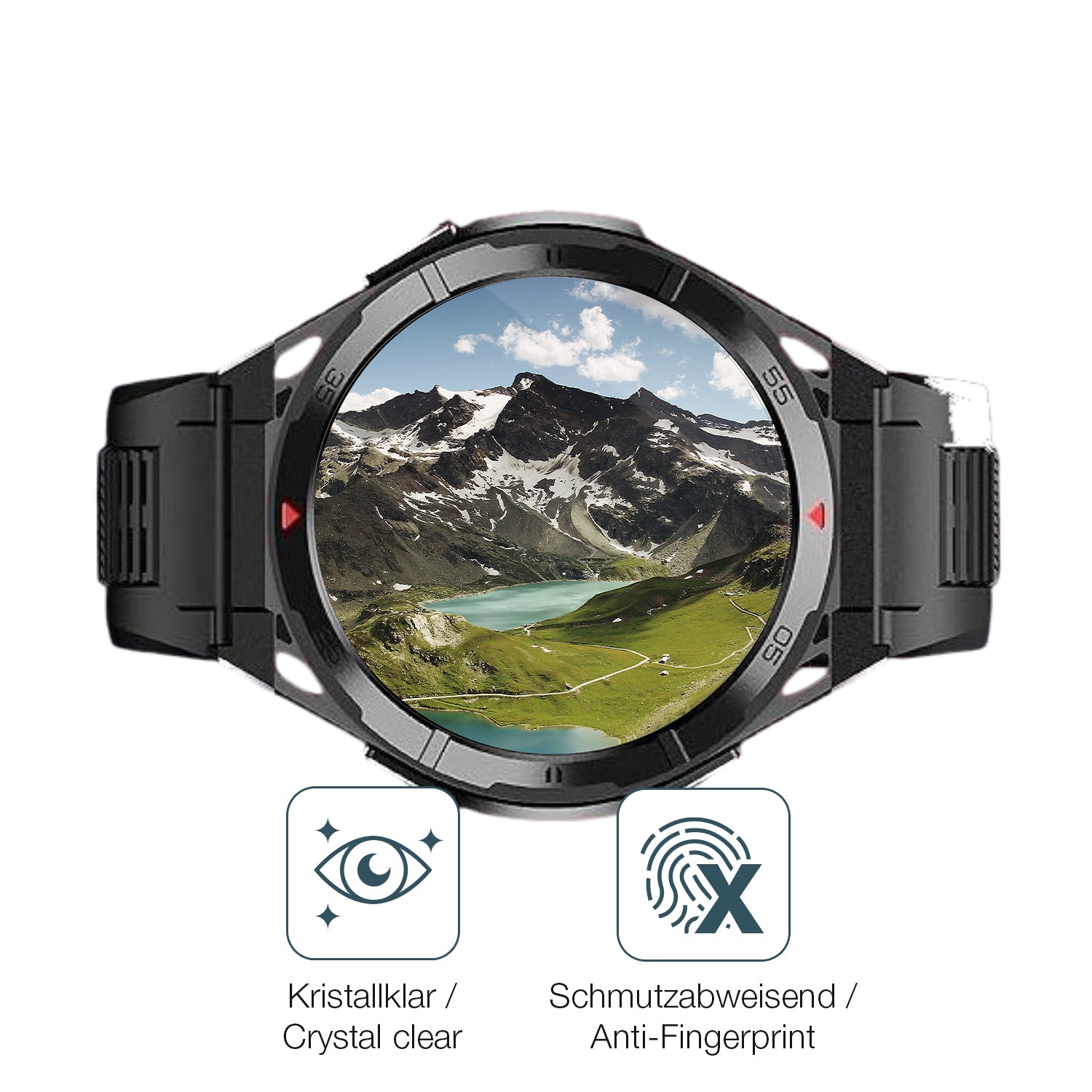 Flexible TPU-Folie passend zugeschnitten für Oukitel BT12 Smartwatch 1.43 Zoll, vollständige Abdeckung