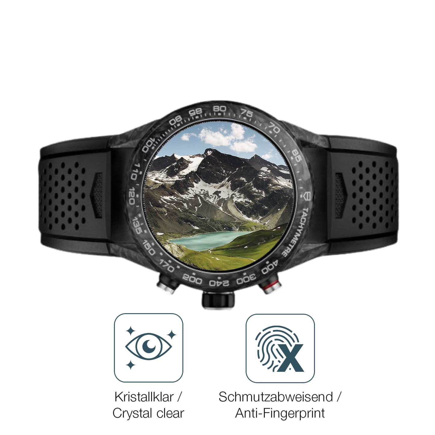 6x Schutzfolie klar für Tag Heuer Carrera 45mm Display-Schutzfolie