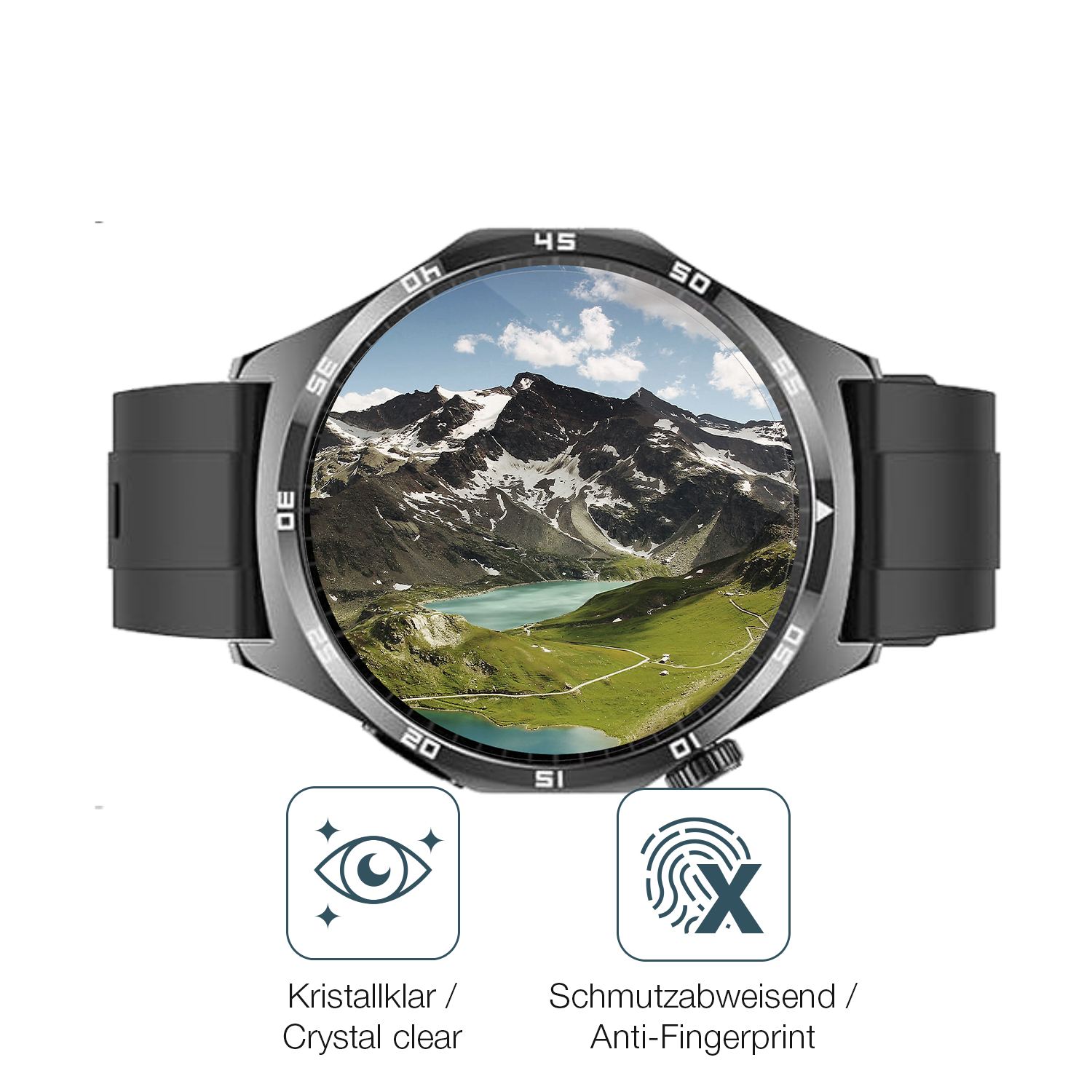 Schutz gegen Kratzer auf dem ECG HRV Gesundheitsuhr 2.01 Zoll Glas durch Schlüssel oder Ähnliches