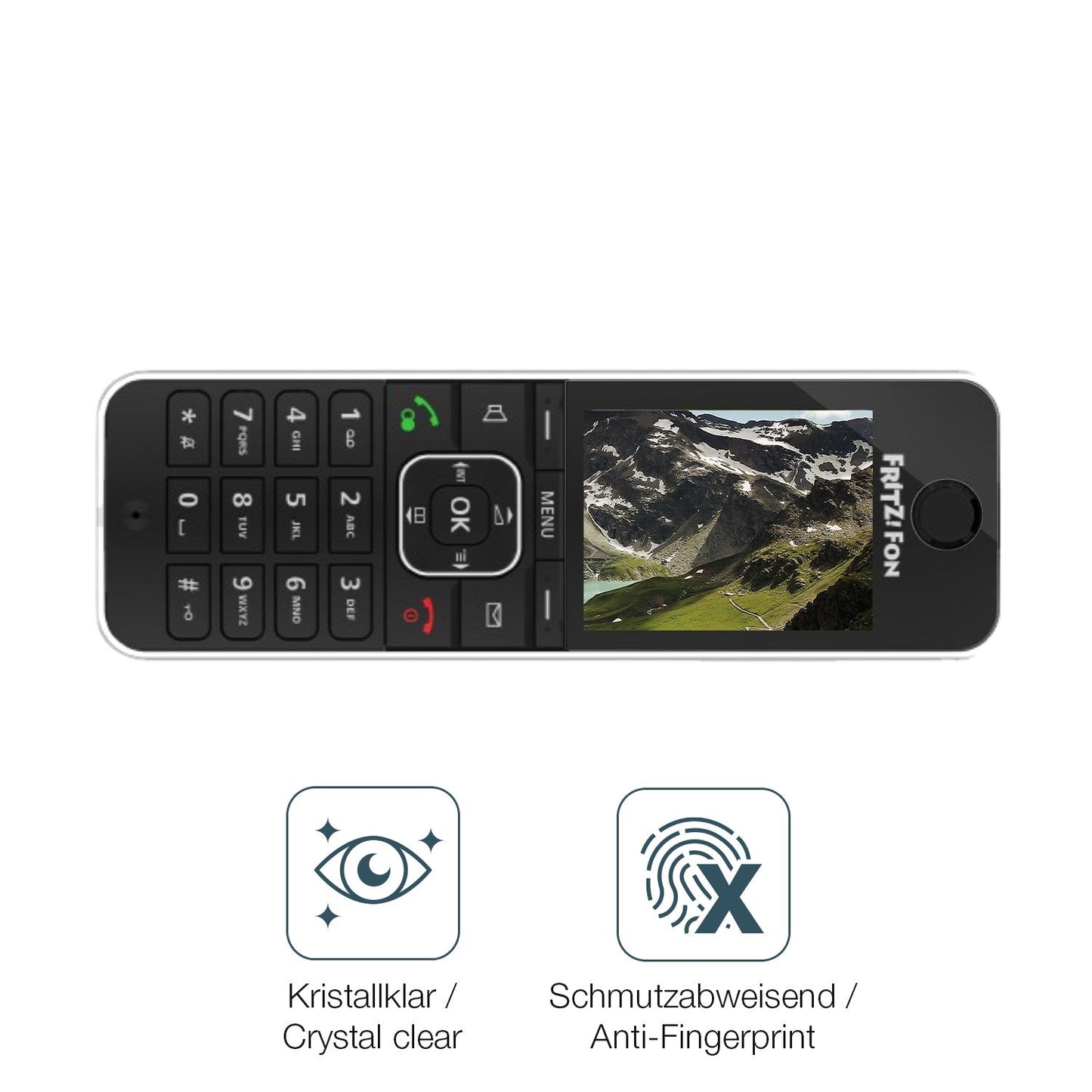 4x Schutzfolie klar für AVM FRITZ! FON C6 Display-Schutzfolie