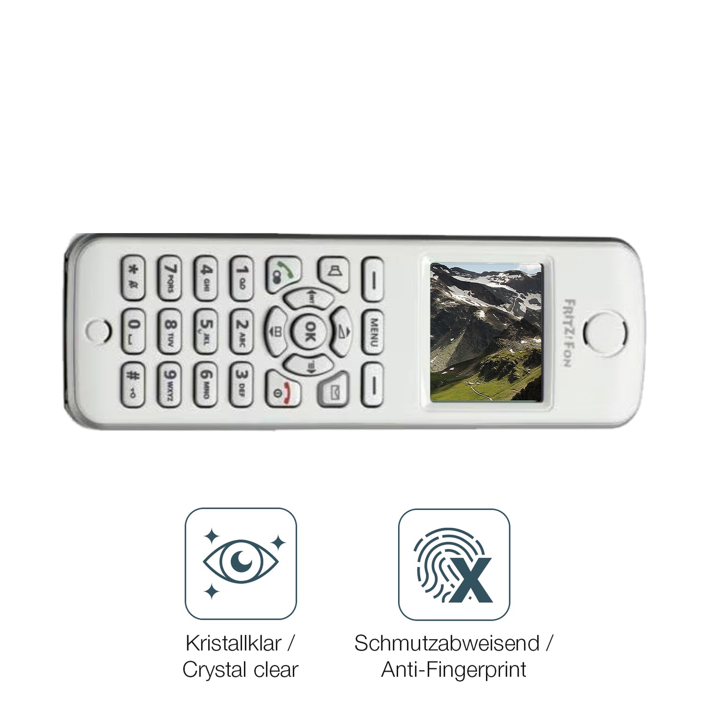 4x Schutzfolie klar für FRITZ! FON M2 Dect Display-Schutzfolie