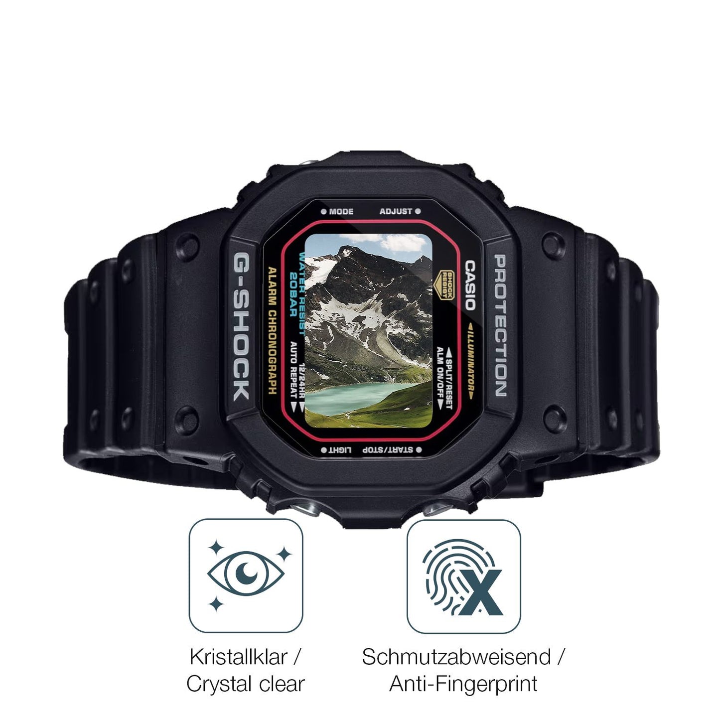 Schutz gegen Kratzer auf dem Casio G-Shock DW-5600RL-1 Glas durch Schlüssel oder Ähnliches