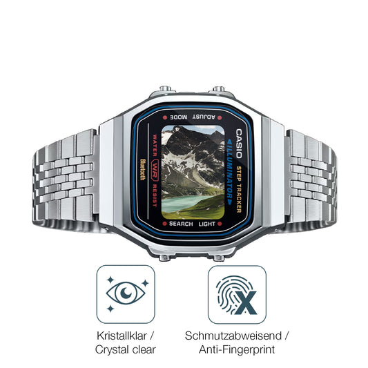 Schutz gegen Kratzer auf dem Casio Iconic ABL-100WE-1A Glas durch Schlüssel oder Ähnliches