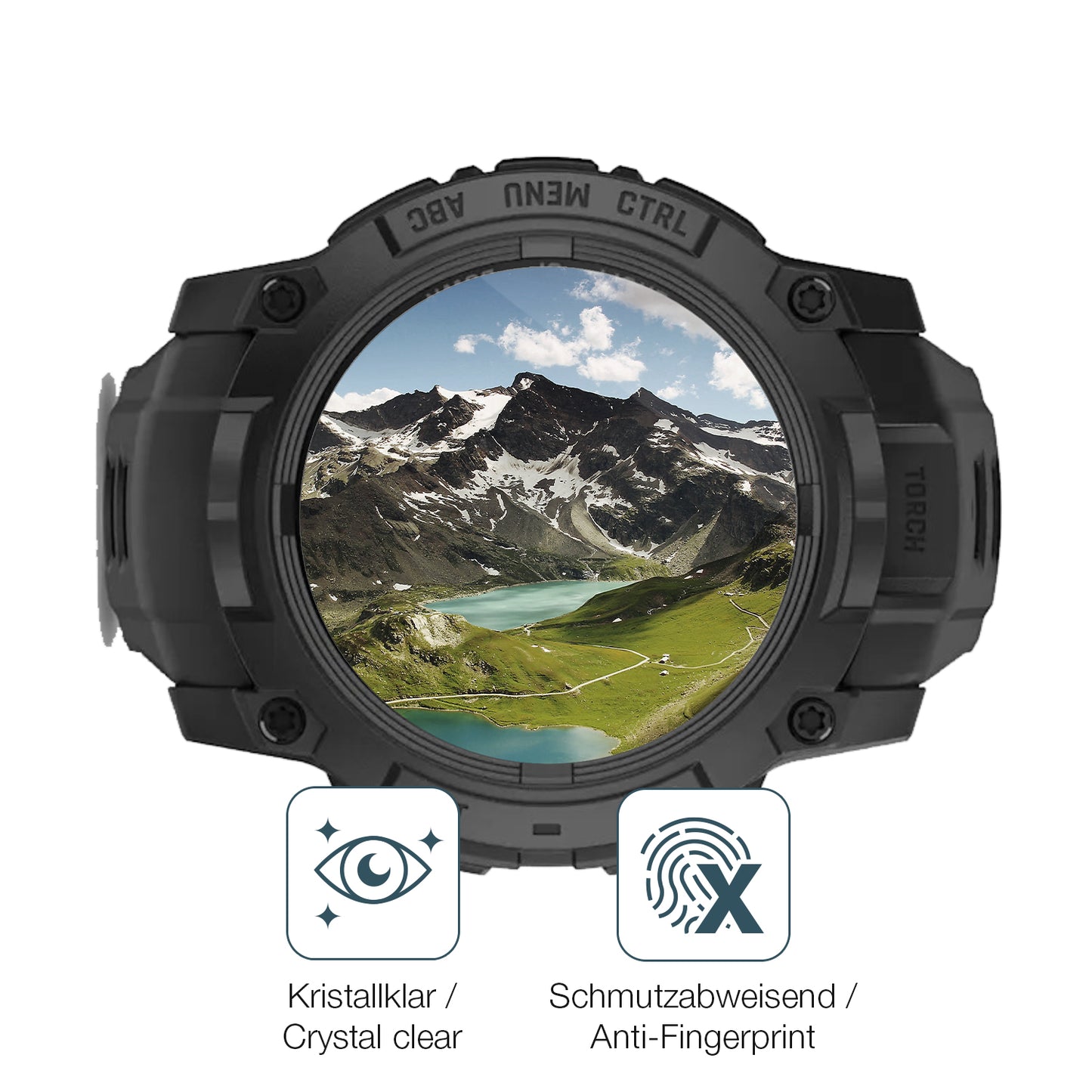 6x Schutzfolie klar für Garmin Instinct 3 Solar Tactical Edition 50mm Display-Schutzfolie
