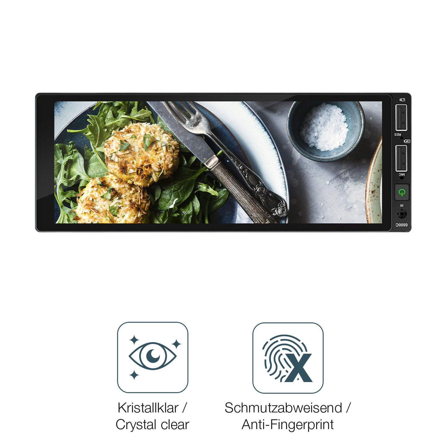 2x 9H Schutzfolie für Hikity Carplay 6.86 Zoll Panzerfolie